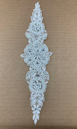 Beaded Lace Applique White Ivory