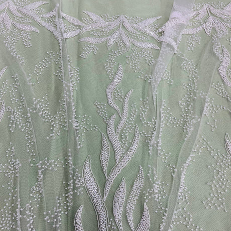 Beaded Corded Bridal Lace Fabric 58" Wide
