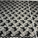 Beaded Corded Lace Fabric 100% Polyester Net Mesh 52"