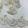 Corded Lace Trimming 3.75" Embroidered Mesh