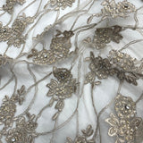 Beaded Corded Bridal Lace Nude Mesh