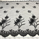 Beaded 3D Floral Lace Mesh