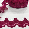 Beaded Corded Lace Trim on Net Mesh