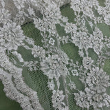 Beaded Corded Floral Lace Fabric 56"