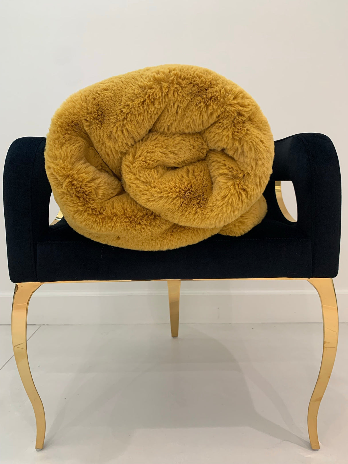 Soft Cozy Faux Fur Blanket - Honey Gold Faux Fur Fabric, 50" X 60" (1 Piece)