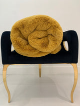 Soft Cozy Faux Fur Blanket - Honey Gold Faux Fur Fabric, 50" X 60" (1 Piece)