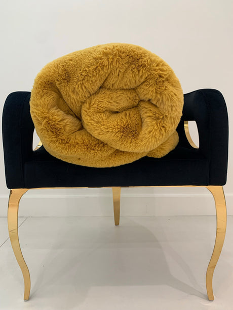 Soft Cozy Faux Fur Blanket - Honey Gold Faux Fur Fabric, 50" X 60" (1 Piece)