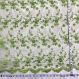 Beaded Lace Mesh Lime Green