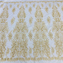 Beaded Lace Fabric on Polyester Net Mesh