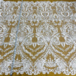 Bridal Lace Fabric Corded Embroidered 48"