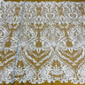 Bridal Lace Fabric Corded Embroidered 48"
