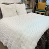 Braided Look Fluffy Soft Faux Fur Fabric - Gray White Braided Look, 104" X 93" (Cal King/Eastern King)