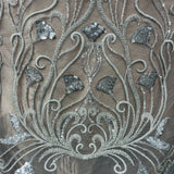 Beaded Lace Fabric Silver Mesh