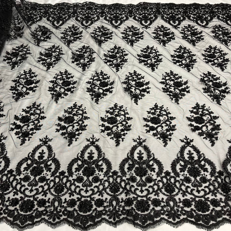 Beaded Corded Bridal Lace Fabric 53" Wide