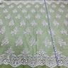 1 Yard Silver Corded Bridal Lace Fabric Embroidered on Polyester Net Mesh Elegant Design 56 Inch Width