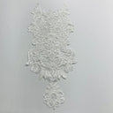 Beaded Corded Lace Medallion Applique 25" x 10.5"