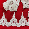 Beaded Corded Lace Trim 6" Ivory Silver