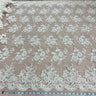 Beaded Corded Bridal Lace Ivory Mesh