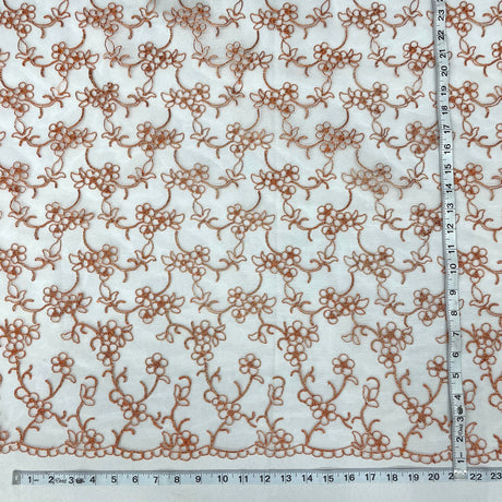 1 Yard Corded Bridal Lace Fabric, Embroidered 100% Polyester Net Mesh for Wedding Dresses
