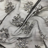 1 Yard Elegant Beaded Lace Fabric with Embroidery on 100% Polyester Mesh, Style 42093W-BP