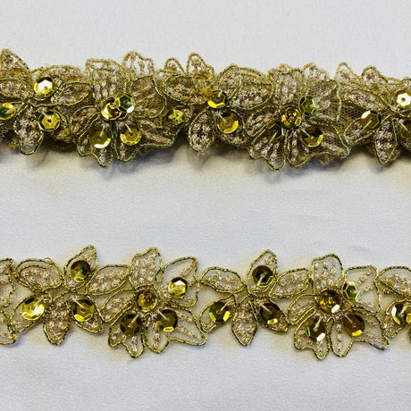 Beaded Corded Lace Trim 1.5"