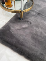Bella Rug Collection Polyester Fabric - Soft Luxurious Modern Rug, Sandy Beige, Slate Silver, Raven Charcoal, 6' 5" x 9' 2", 2' x 6' (1 Piece)