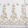 1 Yard Beaded and Corded Bridal Lace Fabric Embroidered on Polyester Net Mesh