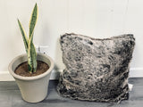 Renne Pillow Collection Sheepskin Fabric - White, Tip Dye Gray, 20" X 20" (1 Pillow)