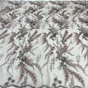 3D Floral Lace Fabric Beaded Rhinestone Embroidered