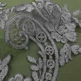 Corded Floral Lace Applique 22" x 5"