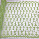 1 Yard Corded Bridal Lace Fabric Embroidered 100 Percent Polyester Net Mesh 54 inch Width