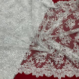 Polyester Corded Bridal Lace Fabric 54" Wide
