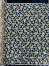 Pamela Floral Lace Polyester Fabric - Floral Corded Embroidered Sequin Lace, 50-54" Width (1 Yard)