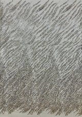 Beaded Sequined Lace Fabric on Polyester Net Mesh 53"