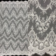 Chantilly Embroidered Lace Fabric - Eyelash Scallop, Off White/White, 52" Width (3 Yards)