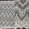 Chantilly Embroidered Lace Fabric - Eyelash Scallop, Off White/White, 52" Width (3 Yards)