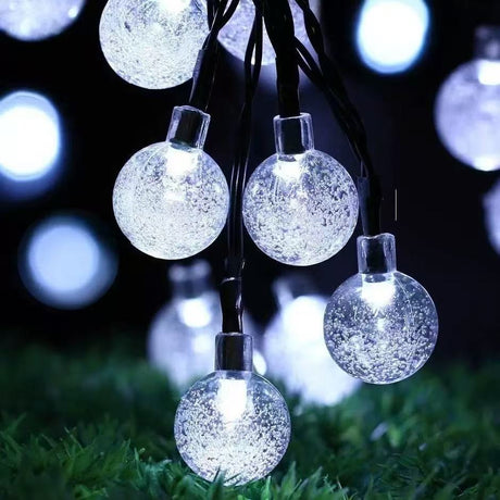 Black/White Wire 30 LED Bubble Globe String Lights Holiday Decor