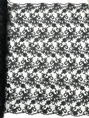 Estrella Corded Flowers Embroider With Sequins Mesh Lace Fabric - Floral Embroidered, Double Scallop, 50-54" Width, 36" Length (1 Yard)