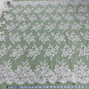 Beaded Corded Bridal Lace Ivory Mesh