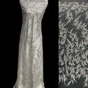 Beaded Lace Fabric on Polyester Net Mesh 54"