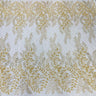 Beaded Sequined Lace Fabric on Polyester Net Mesh