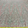 Beaded Lace Fabric on Polyester Net Mesh 52"