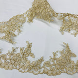 Embroidered Corded Lace Trim White