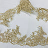Embroidered Corded Lace Trim White