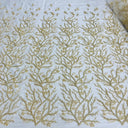 Beaded Lace Fabric Embroidered With Fuzzy Thread