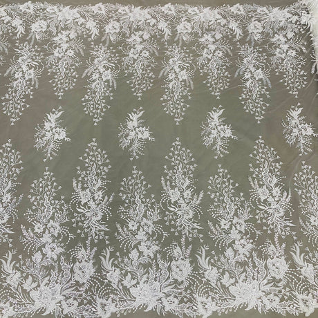 Beaded Lace Fabric Embroidered Mesh