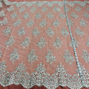 Corded Bridal Lace Fabric Embroidered Mesh