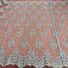 Corded Bridal Lace Fabric Embroidered Mesh