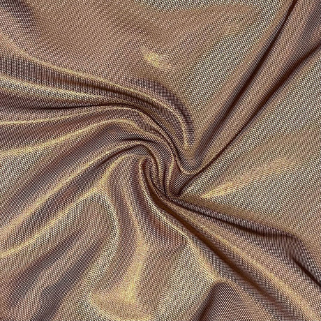 Ultrasheen Foiled Power Mesh Polyester Fabric - All-Over Foil, 4-Way Stretch, 56" Width (1 Yard)