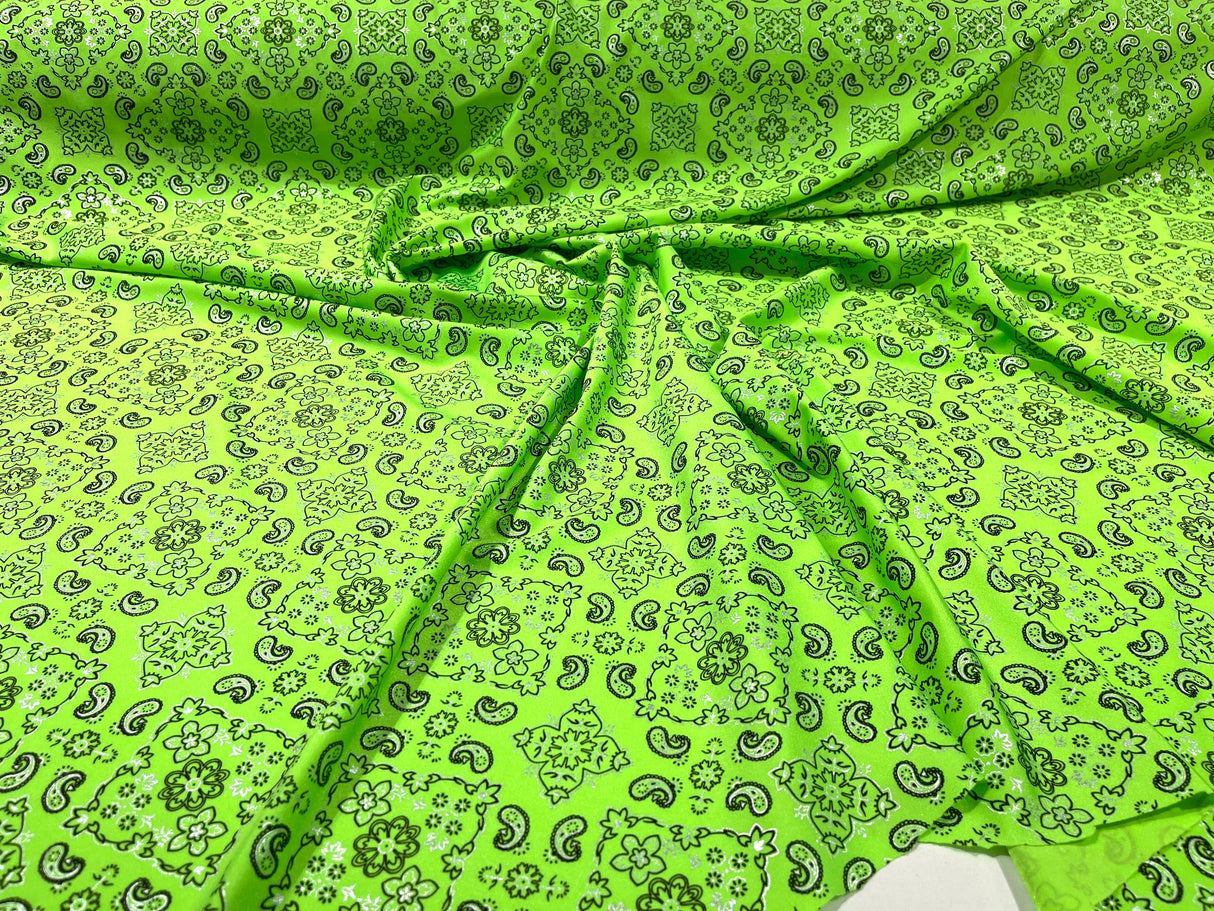 Bandanna Print Nylon Spandex Fabric - Bandanna Print, 58" Width (1 Yard)